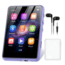128GB MP3 Player with Bluetooth 5.4, ZAQE 2.4" Full Touch Screen Portable Music Player, Lossless Sound Digital Audio Player Built-in HD Speaker, FM Ra