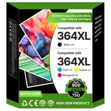 364XL 364 Multipack Ink Cartridges Replacement for HP 364XL 364 Compatible with 5510 5520 5522 5524 6510 6520 B8550 C5388 7510 7520 4620 3070A 3520 (B