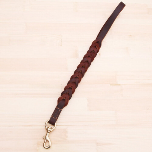 1.8x50cm Leather Pet Leash Short Pull Rope Dog Chain(Coffee) 2