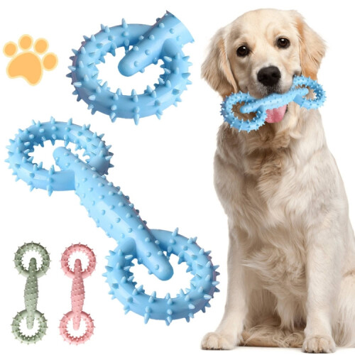 TPR Pet Pull-Ring Teething Stick Toy for Dogs (Rose Red) 1
