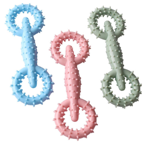 TPR Pet Pull-Ring Teething Stick Toy for Dogs (Rose Red) 2
