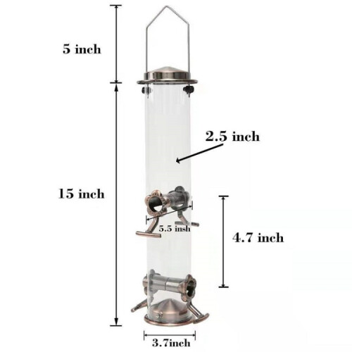 Outdoor Garden Hanging Metal Bird Automatic Feeder 2