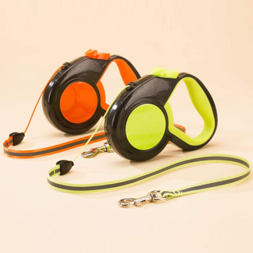 8-meter automatic retractable pet leash, reflective nighttime dog walking leash (orange) 1