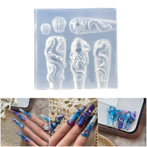 Portable Elegant Octopus Shaped Nail Mold Lightweight Silicone 1