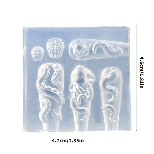 Portable Elegant Octopus Shaped Nail Mold Lightweight Silicone 2