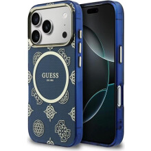 Guess IML Peony Dot Case with MagSafe for iPhone 17 Pro 6.3" Blue - GUHMP17L5HPOEDB
