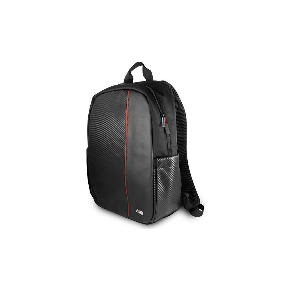 Bmw M Series Carbon Red Stripe Laptop Backpack For 16" Black - Bmbp15cocaprbk