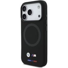 BMW M Series Liquid Silicone Case with MagSafe for iPhone 17 Pro 6.3" Black - BMHMP17L25SITBOK