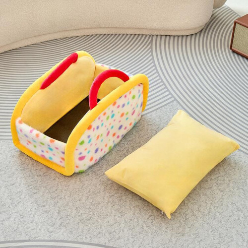 Winter Semi-Enclosed Warm Portable Cat Bed, Size: S 1