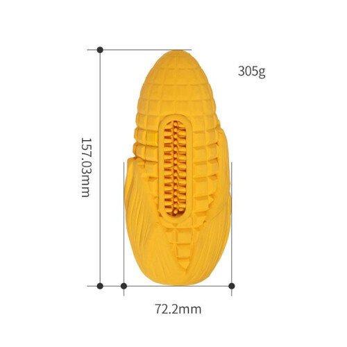 Corn Shaped Bacon Scented Pet Chewable Teething Stick Dog Sounding Toy(Yellow) 1