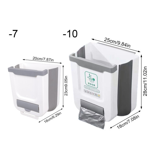 Easy Installation Hanging Waste Bin Foldable Design-white 10L 1