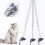 Retractable cat toy for hanging on doors (grass green rabbit) 3