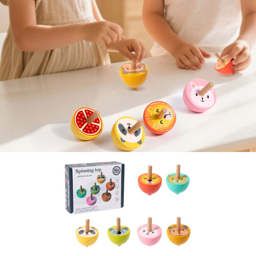 6pcs Nostalgic Whirling Top Early Fine Motor Skill Hand-animal 2