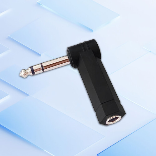 Professional 6.35mm 90Degree Audios Adapter ABS Housing-mono 2