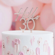 Hallo 30! Roségoldener Tortenaufsatz für die Feier zum 50. Geburtstag
