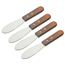 Kuchen- und Buttermesserset, 4-teilig, Edelstahl mit komfortablem Holzgriff