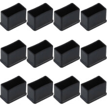 12er-Packung schwarze Filzgleiter 30x15mm, rechteckige Gummischutzkappen für Tischbeine
