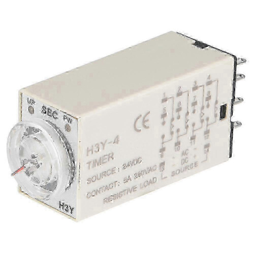 Compatible 14-Pin 24VDC Timer for H3Y-4 Relay, Pointer Control Switch with 30 Second Delay Function