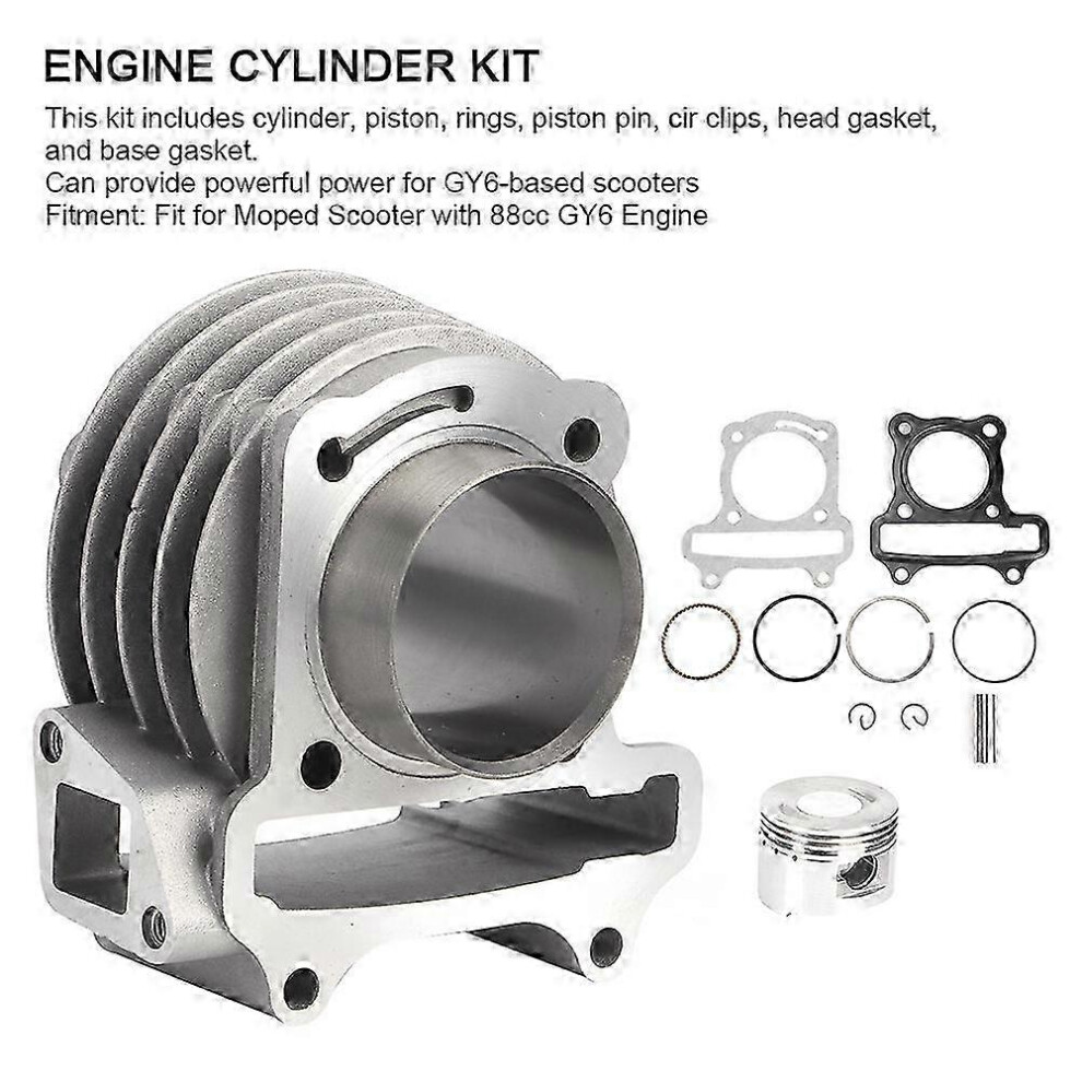 Gy6 80Cc Engine Cylinder Rebuild Kit With Piston Ring Pin Gasket 1234567739731