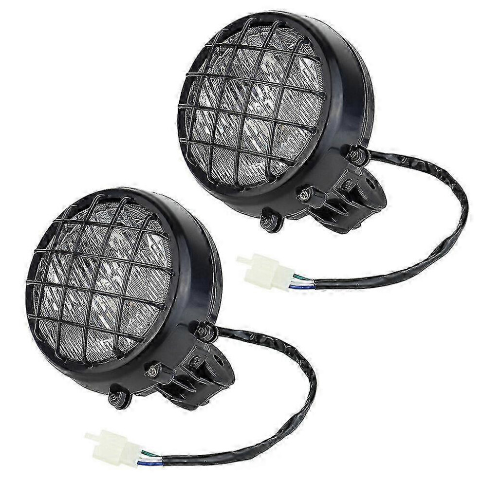 2Pcs Headlight Assembly For Banshee 1987 - 2006 With Lens, Bulb & Grill 1234567752341