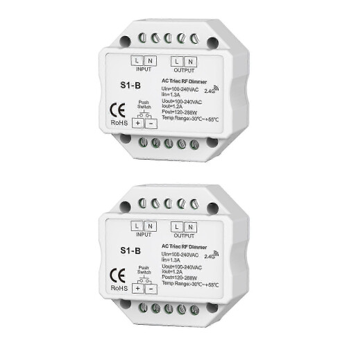 2x Triac RF LED Dimmer 120W-288W for S1-B Compatibility