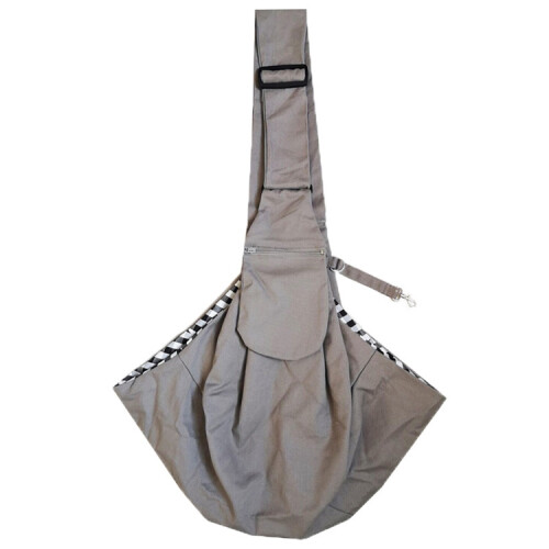 Adjustable canvas backpack with shoulder strap for pets (grey) 1