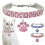 Collana elastica per cani e gatti con strass, taglia: M (bianca) 5