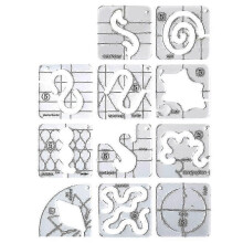 11pcs Free-motion Quilting Template Set-sewing Ruler & Clear Mark Acrylic Ruler & Ironing Ruler For