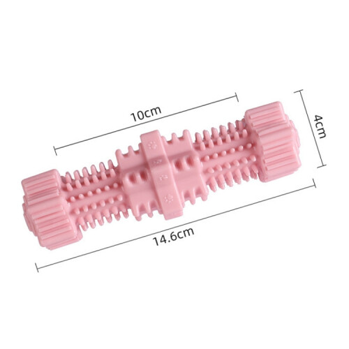 Dog chew toy, hexagonal teething stick, pet toothbrush (light pink) 2