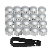17-mm-Universal-Radmutternabdeckungen, silberfarben – 4 x 20 Stück Radschraubenschutzkappen