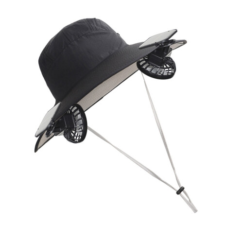 Constantly Comfort Sun Hat Removable Fan USB Solar-Black