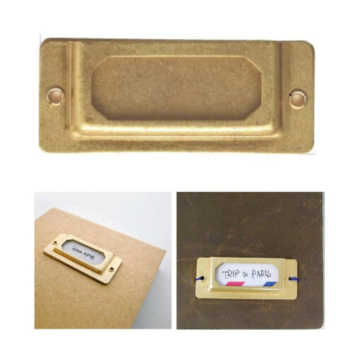 6Pcs Heavy Duty Brass Index Cards Plates For Notebook Journal 2
