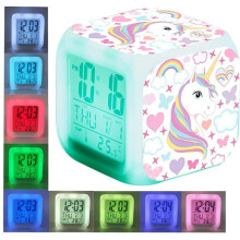 Aggiunta alla camera da letto delle ragazze: decorazione per la stanza a tema unicorno con sveglia luminosa a colori variabili, materiale adatto ai