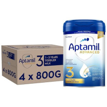 Aptamil Advanced 3 Toddler Baby Milk Powder Formula from 1 Year 800g Pack of 4