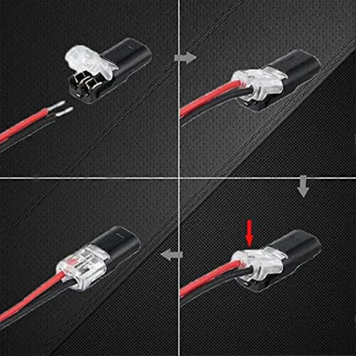 Compatible with 50PCS Double-Wire Plug-in Connector with Locking Buckle,Pluggable Connectors 2 Pin 2 Way Universal Compact Wire Terminal 2