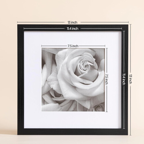 Conjunto de 9 molduras para fotos 12x12 polegadas, pretas. 1