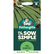 Fothergill's Oh Sow Simple, Pea Mangetout Vegetable Seeds, Sow: Mar–Jun, Green