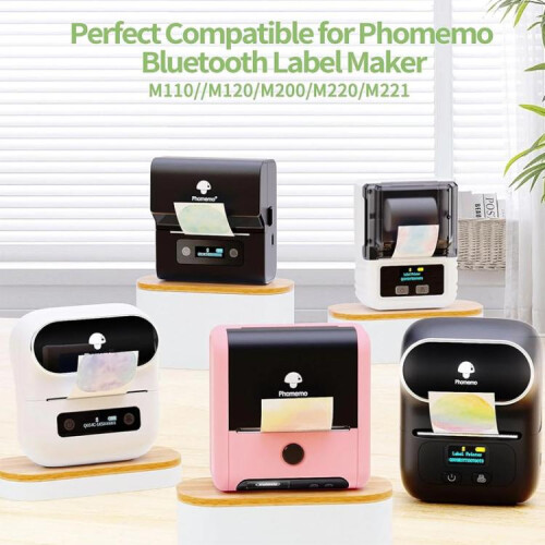 Θερμικές ετικέτες Phomemo 40x30mm 3 σε 1 συμβατές με τον εκτυπωτή M110 (Μπλε/Ροζ/Χακί) 2