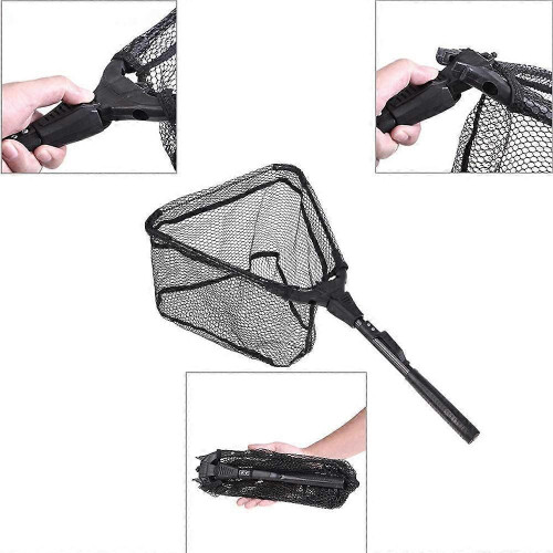 Folding Fish Landing Net Portable Collapsible Triangular Fly Fishing Net 1