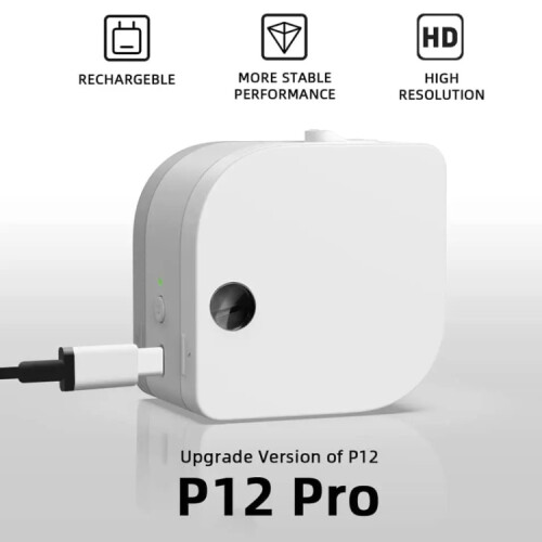 Phomemo P12Pro Li-Ion Battery Compact Bluetooth Convenient Self-Adhesive Thermal Label Printer(Black) 1