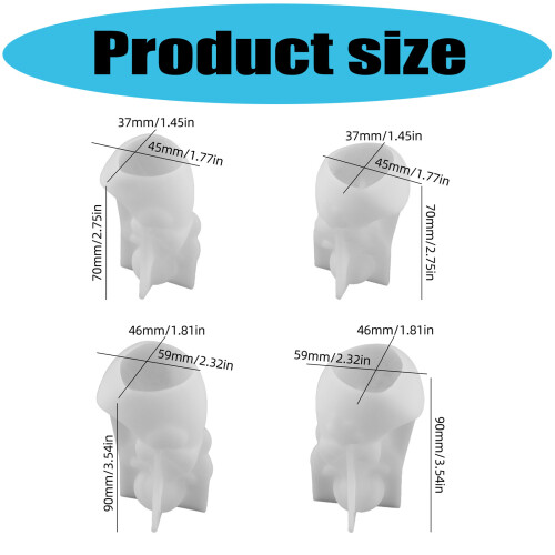 Packung mit 4 Silikonformen, Engelsherz, Sterndesign, Basteln, 2