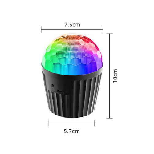 Lampe de scène rotative LED RGB à rayures magiques, sans télécommande (noire) 1