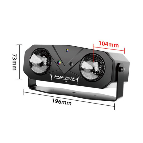 Double Magic Ball Laser Light LED Water Ripple RGB Rotating Stage Lamp, Style:USB-IN(Black) 1