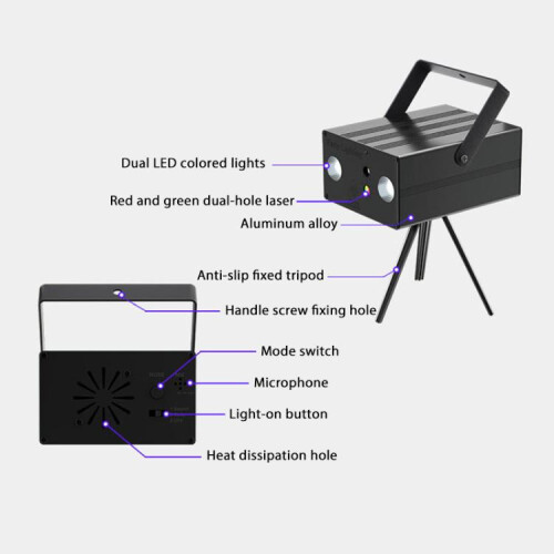 10W Τετράγωνο φως λέιζερ LED Stage Bar KTV Atmosphere Lamp (Μαύρο) 2