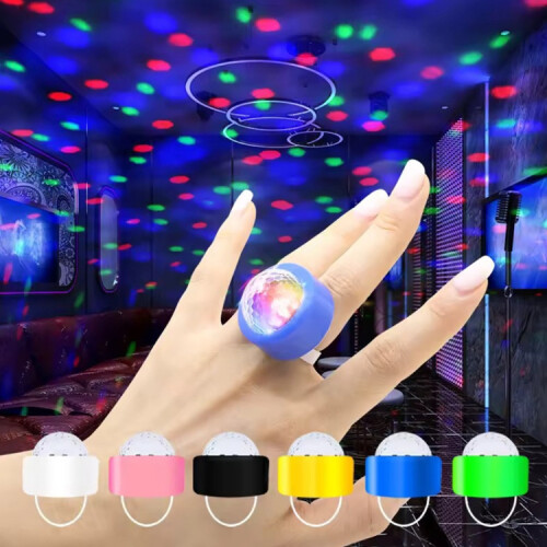 Πωλούνται 5 φώτα δακτύλου LED D2 LED, φακοί Stage Mini Magic Ball (κίτρινοι) 1