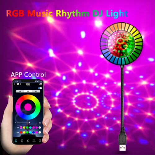 MS-201 USB Magic Ball Star Projection Light Vehicle Car Atmosphere Light Support APP Control(Round) 1