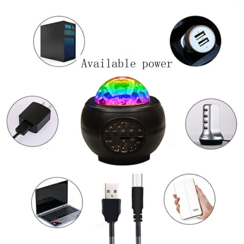 M2 8W Christmas Starry Sky Laser Projection Atmosphere Light Rotating Starry Dynamic Water Pattern Sleeping Light, Specification:USB(Black) 2