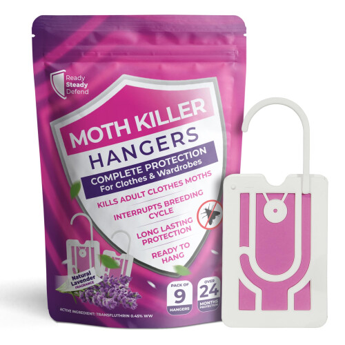 9-Pack Clothes Moth Killer Hangers for Wardrobes: Clothes Moth Killer