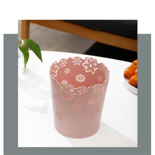 Lixeira de mesa rosa com base antiderrapante 2