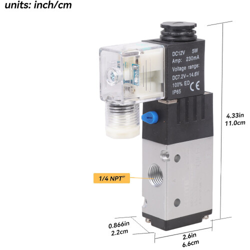 12-V-Magnetventile für pneumatische Systeme, 1